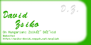 david zsiko business card